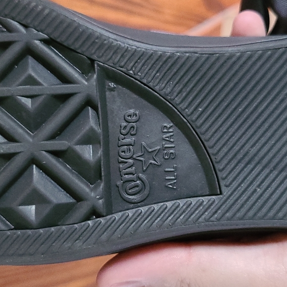 Dark Grey converse with ribbon laces - Picture 4 of 5